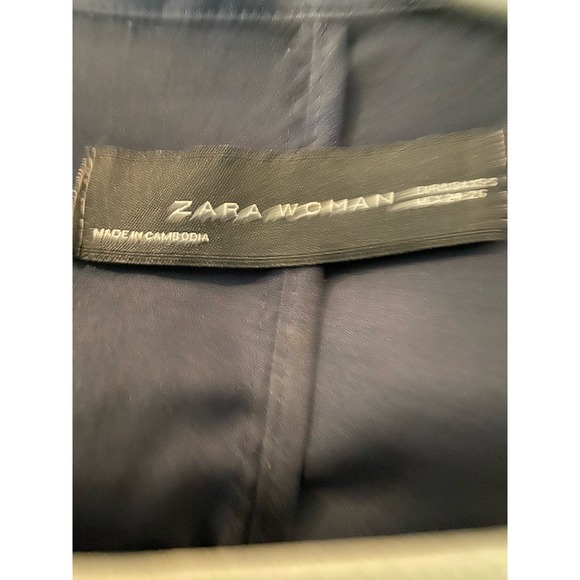 Zara Dark Blue Flowing Trench Coat Size XS-S Women's* Lightweight Fashion WOM209 - Picture 7 of 8